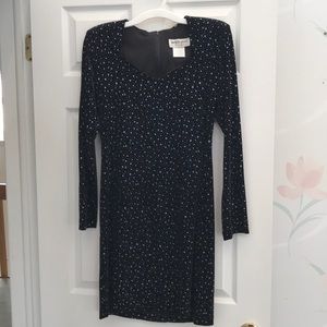 Navy & Silver Evening Dress